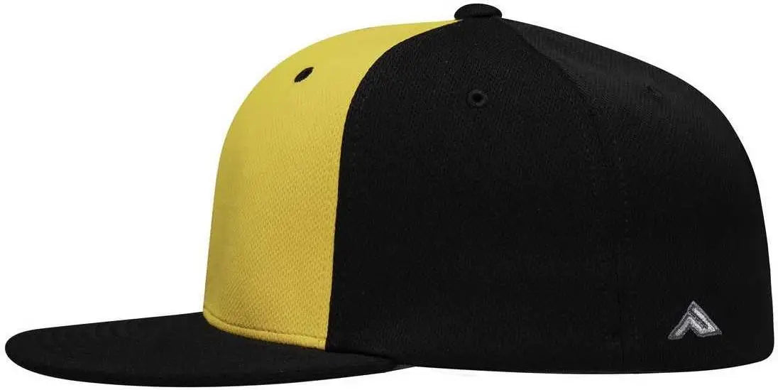 Pacific Headwear ES342 Premium P-Tec Performance Flexfit Cap - Gold Black Black