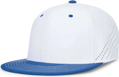Pacific Headwear ES471 Premium Lightweight Perforated Pacflex Coolcore Cap White Royal White Royal / 6 1/2’’ 7’’