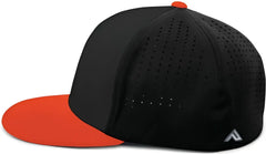 Pacific Headwear ES474 Perforated F3 Performance Flexfit Cap Black Orange