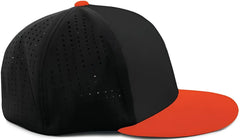 Pacific Headwear ES474 Perforated F3 Performance Flexfit Cap Black Orange