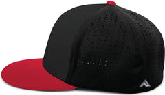 Pacific Headwear ES474 Perforated F3 Performance Flexfit Cap Black Red