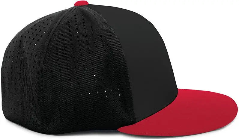 Pacific Headwear ES474 Perforated F3 Performance Flexfit Cap - Black Red