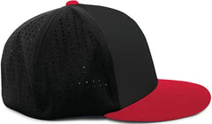 Pacific Headwear ES474 Perforated F3 Performance Flexfit Cap Black Red