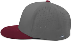 Pacific Headwear ES474 Perforated F3 Performance Flexfit Cap Graphite Maroon