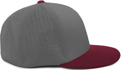 Pacific Headwear ES474 Perforated F3 Performance Flexfit Cap Graphite Maroon
