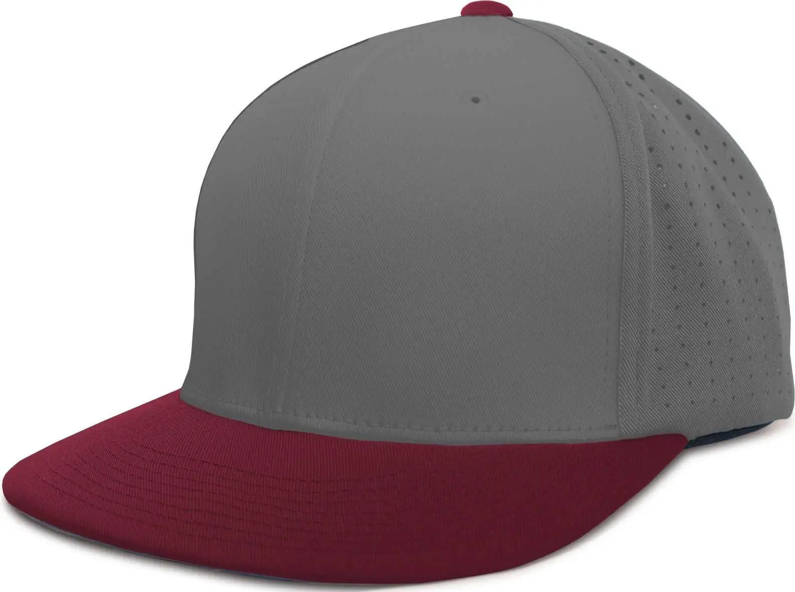 Pacific Headwear ES474 Perforated F3 Performance Flexfit Cap Graphite Maroon Graphite Maroon / 6 3/8’’ 6 7/8’’