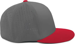 Pacific Headwear ES474 Perforated F3 Performance Flexfit Cap Graphite Red