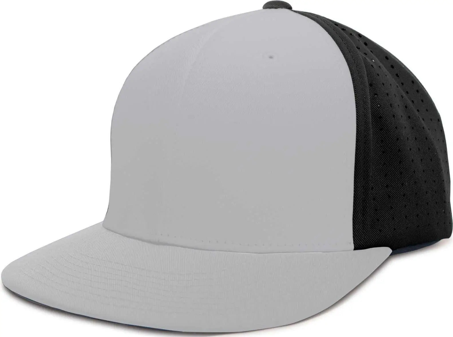 Pacific Headwear ES474 Perforated F3 Performance Flexfit Cap Silver Black Silver Silver Black Silver / 6 3/8’’ 6 7/8’’