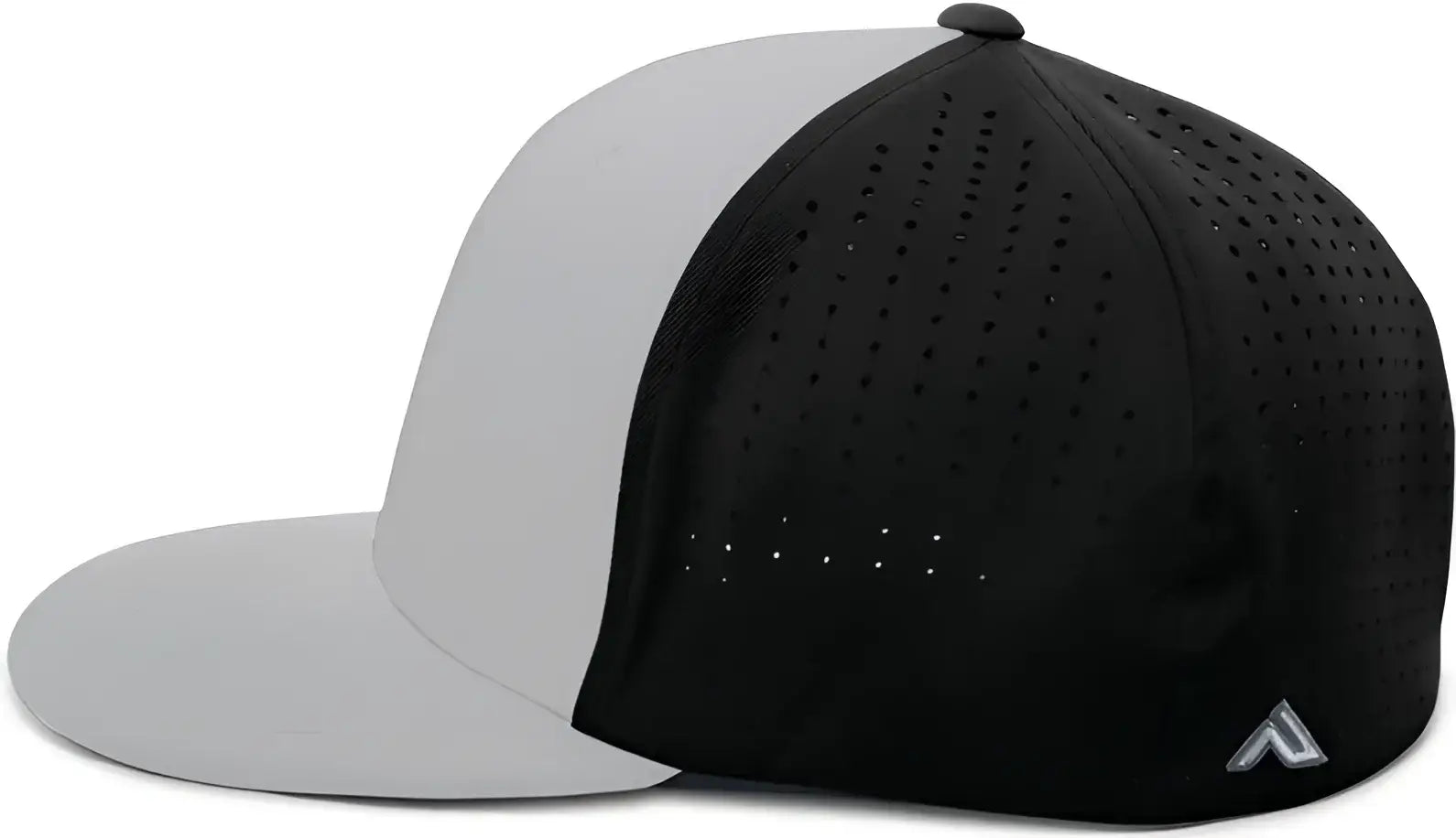 Pacific Headwear ES474 Perforated F3 Performance Flexfit Cap - Silver Black Silver