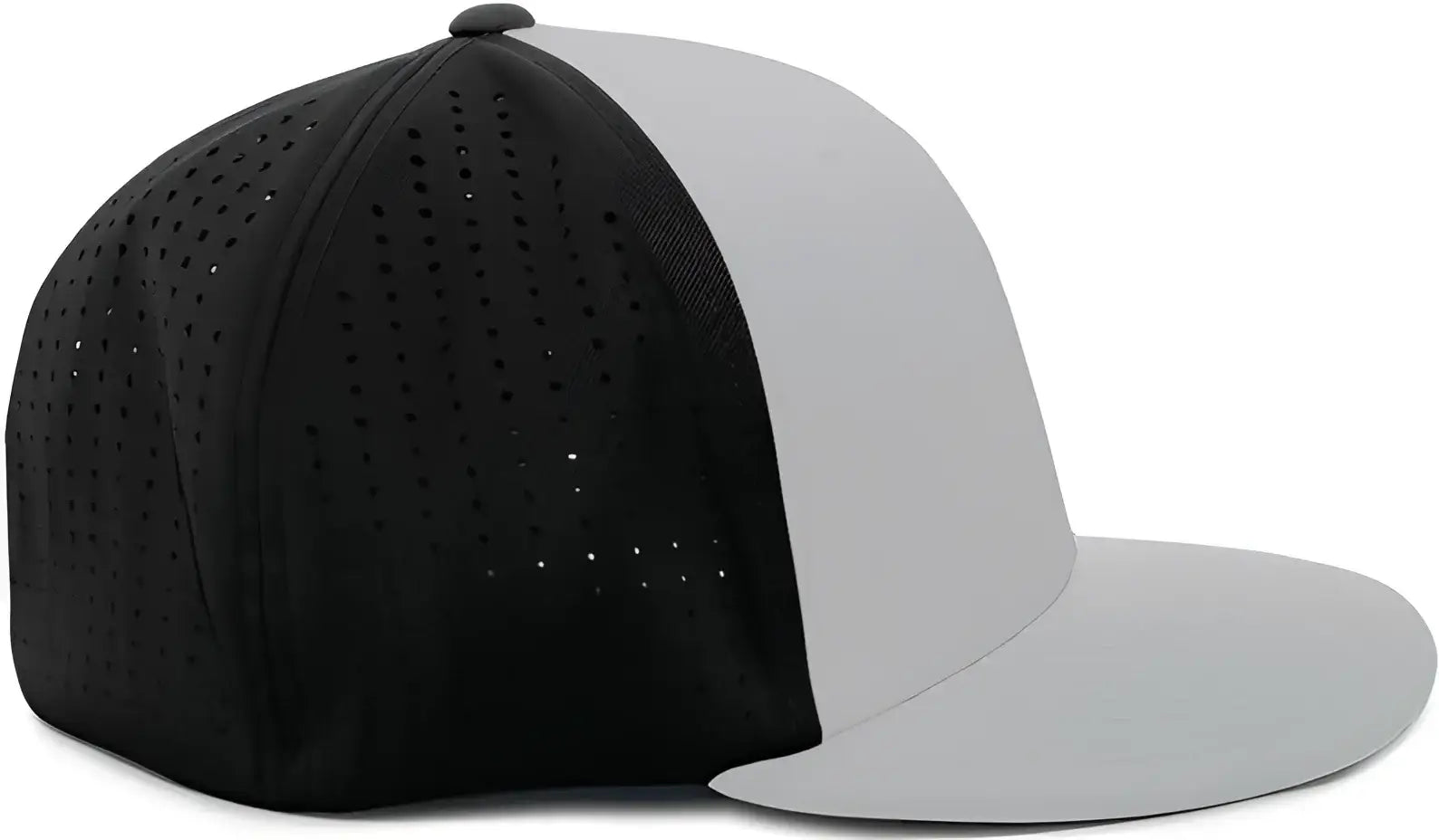 Pacific Headwear ES474 Perforated F3 Performance Flexfit Cap - Silver Black Silver