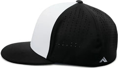 Pacific Headwear ES474 Perforated F3 Performance Flexfit Cap White Black Black