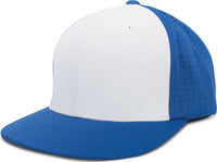 Pacific Headwear ES474 Perforated F3 Performance Flexfit Cap White Royal Royal White Royal / 6 1/2’’ 7’’