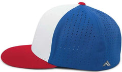 Pacific Headwear ES474 Perforated F3 Performance Flexfit Cap White Royal Red