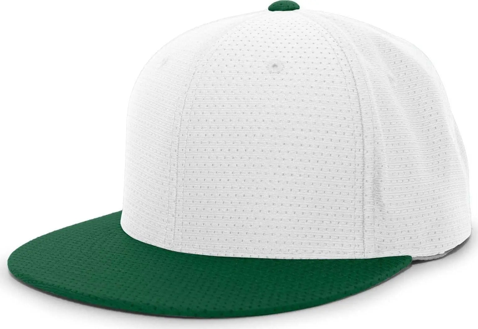Pacific Headwear ES818 Air Jersey Performance Flexfit Cap White Dark Green White Forest / 6 3/8’’ 6 7/8’’