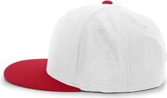 Pacific Headwear ES818 Air Jersey Performance Flexfit Cap White Red