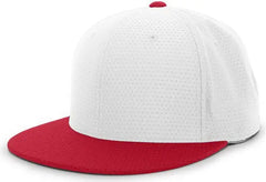 Pacific Headwear ES818 Air Jersey Performance Flexfit Cap White Red