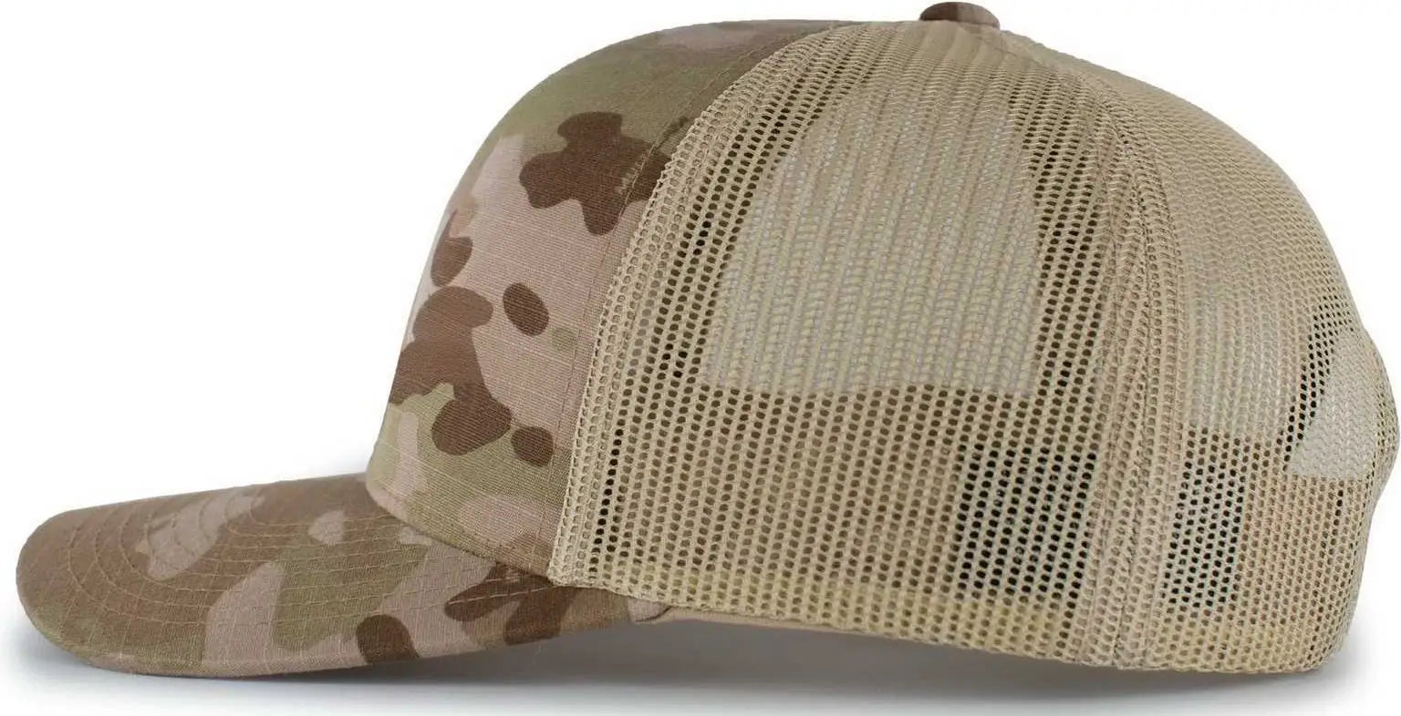 Pacific Headwear M08 MultiCam Snapback Trucker Cap - Multicam Arid Tan - Multi-Colored / 7’’ - 7 7/8’’