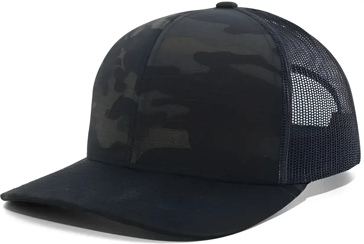 Pacific Headwear M08 MultiCam Snapback Trucker Cap - Multicam Black Black - Multi-Colored / 7’’ - 7 7/8’’