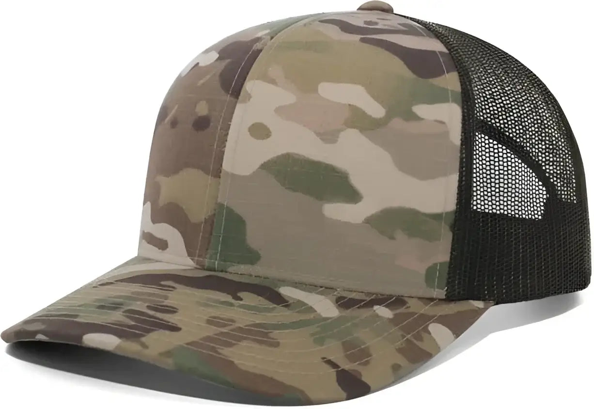 Pacific Headwear M08 MultiCam Snapback Trucker Cap - Multicam Original Brown - Multi-Colored / 7’’ - 7 7/8’’