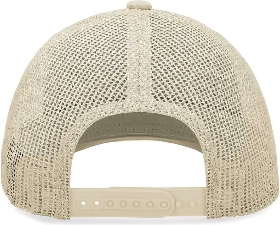 Pacific Headwear P114 Low-Pro Trucker Cap - Beige Teal Beige