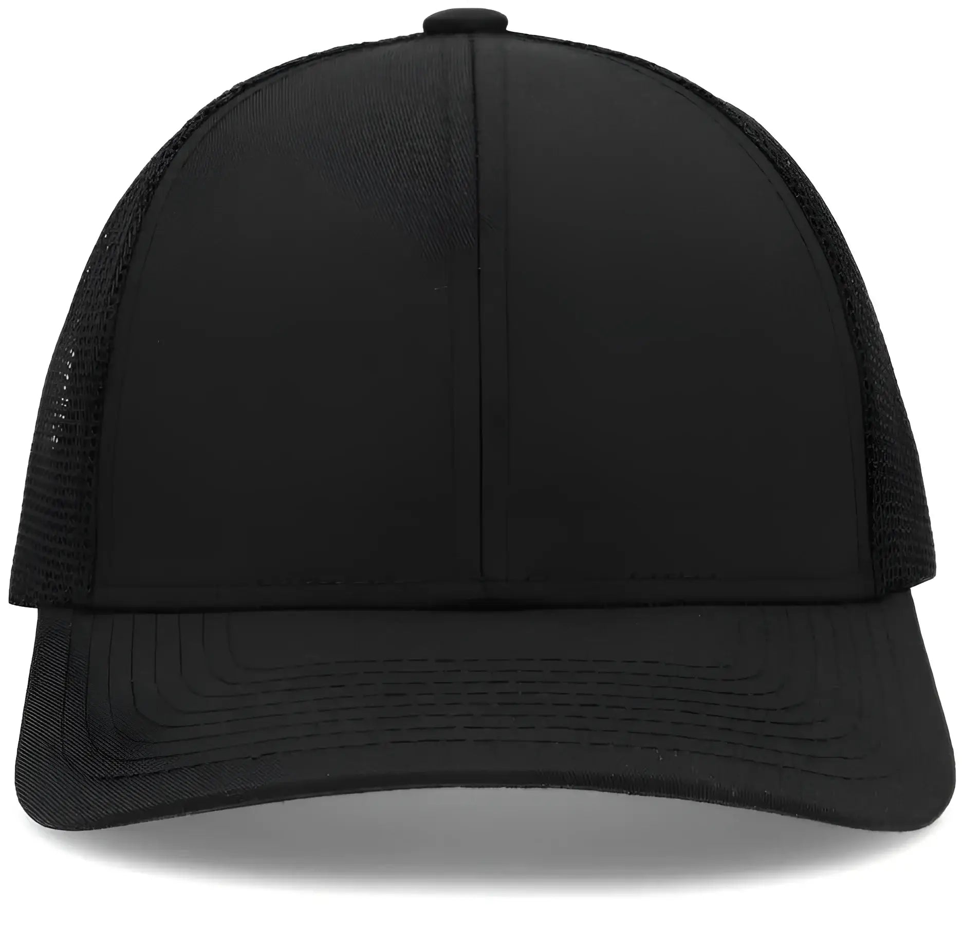 Pacific Headwear P114 Low-Pro Trucker Cap - Black