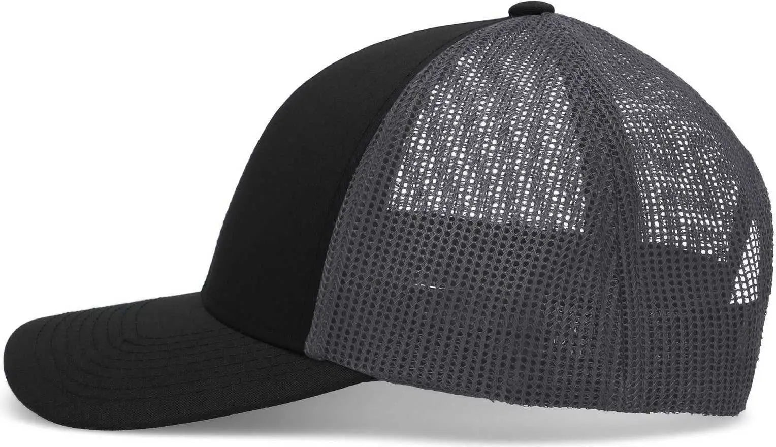 Pacific Headwear P114 Low-Pro Trucker Cap - Black Graphite Black