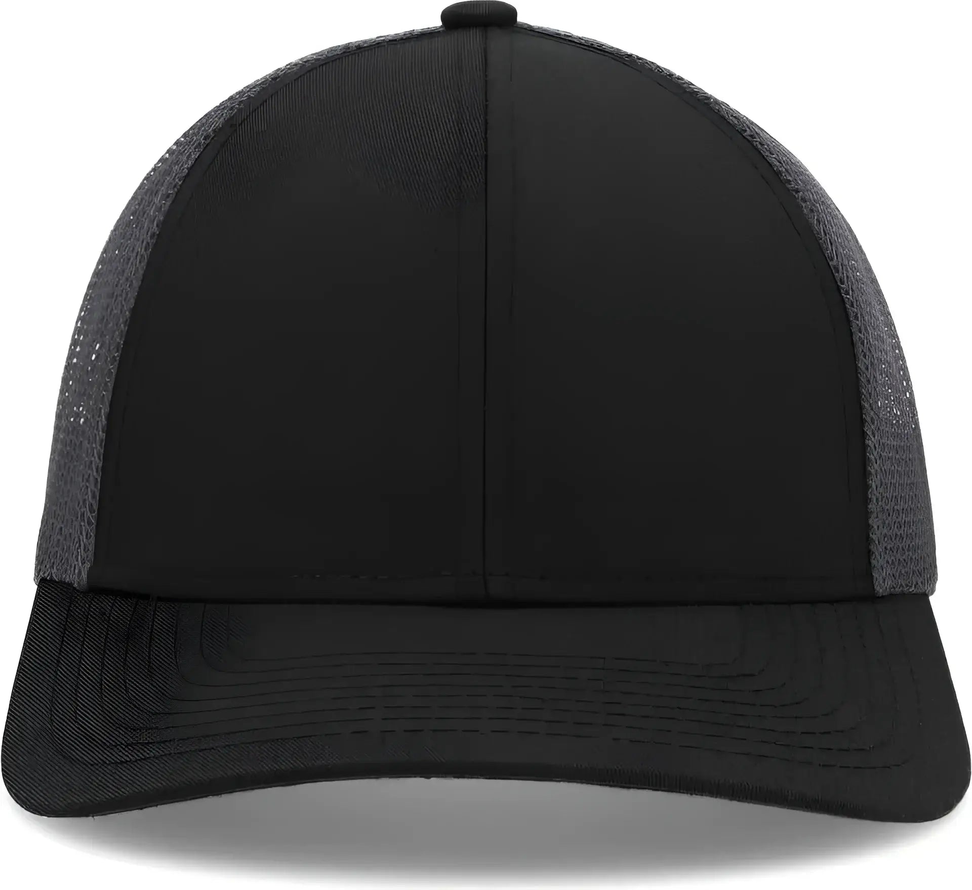 Pacific Headwear P114 Low-Pro Trucker Cap - Black Graphite Black