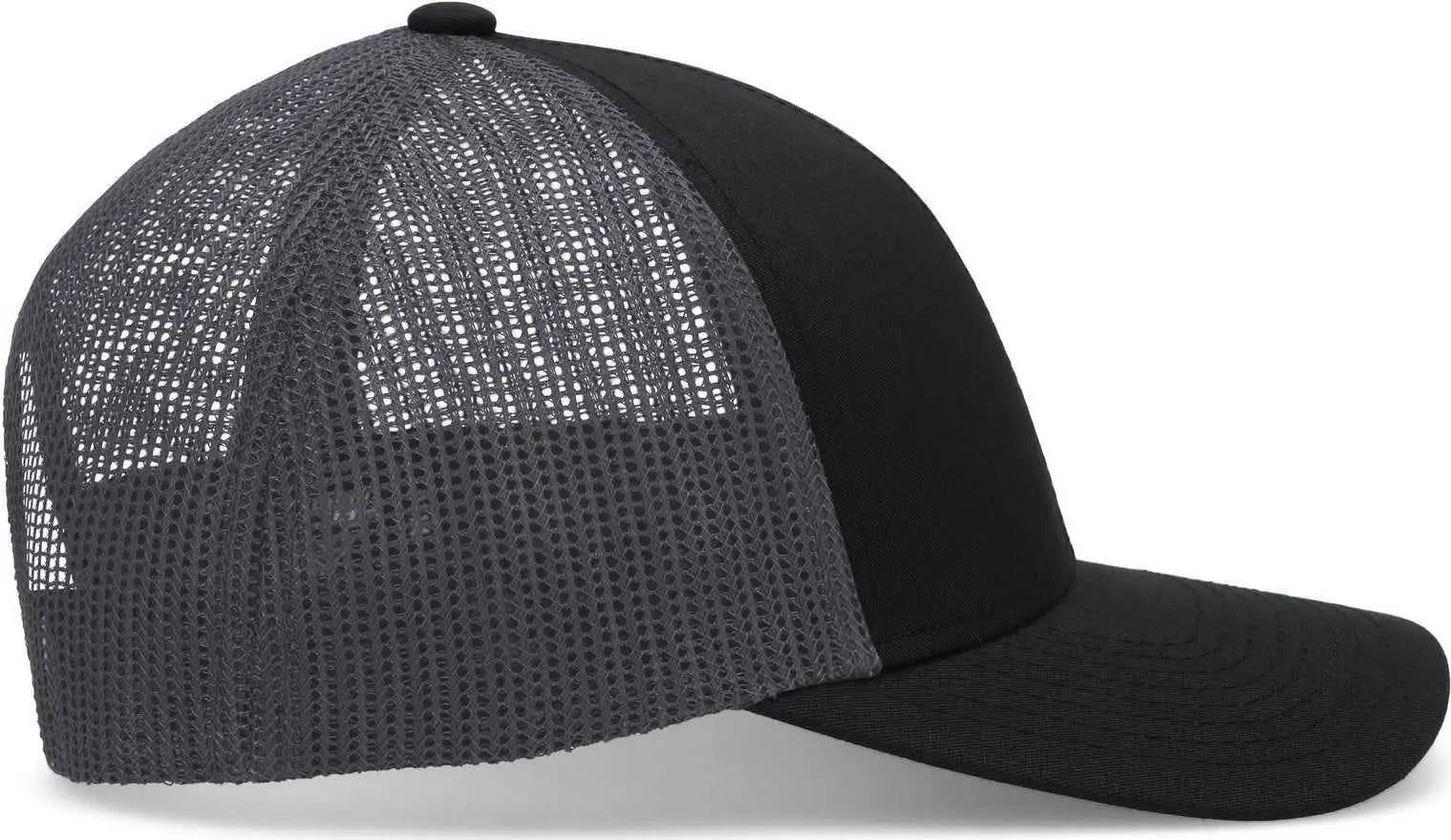 Pacific Headwear P114 Low-Pro Trucker Cap - Black Graphite Black