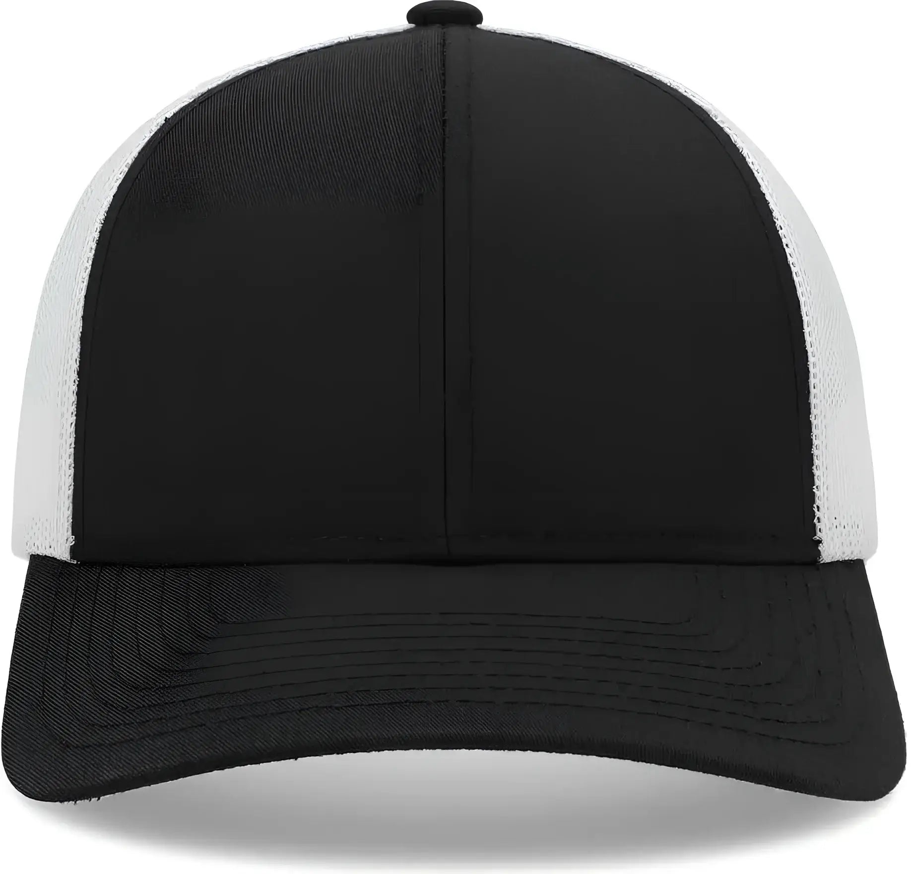 Pacific Headwear P114 Low-Pro Trucker Cap - Black White Black