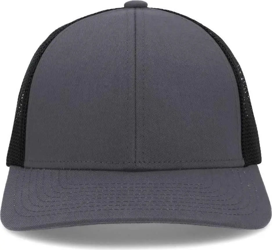 Pacific Headwear P114 Low-Pro Trucker Cap - Graphite Black Graphite