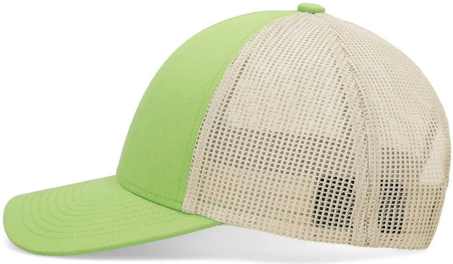 Pacific Headwear P114 Low-Pro Trucker Cap - Green Glow Beige Green Glow