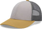 Pacific Headwear P114 Low-Pro Trucker Cap - Heather Gray Charcoal Amber Gold - Light Gray Gold / 6 1/2’’ - 7’’