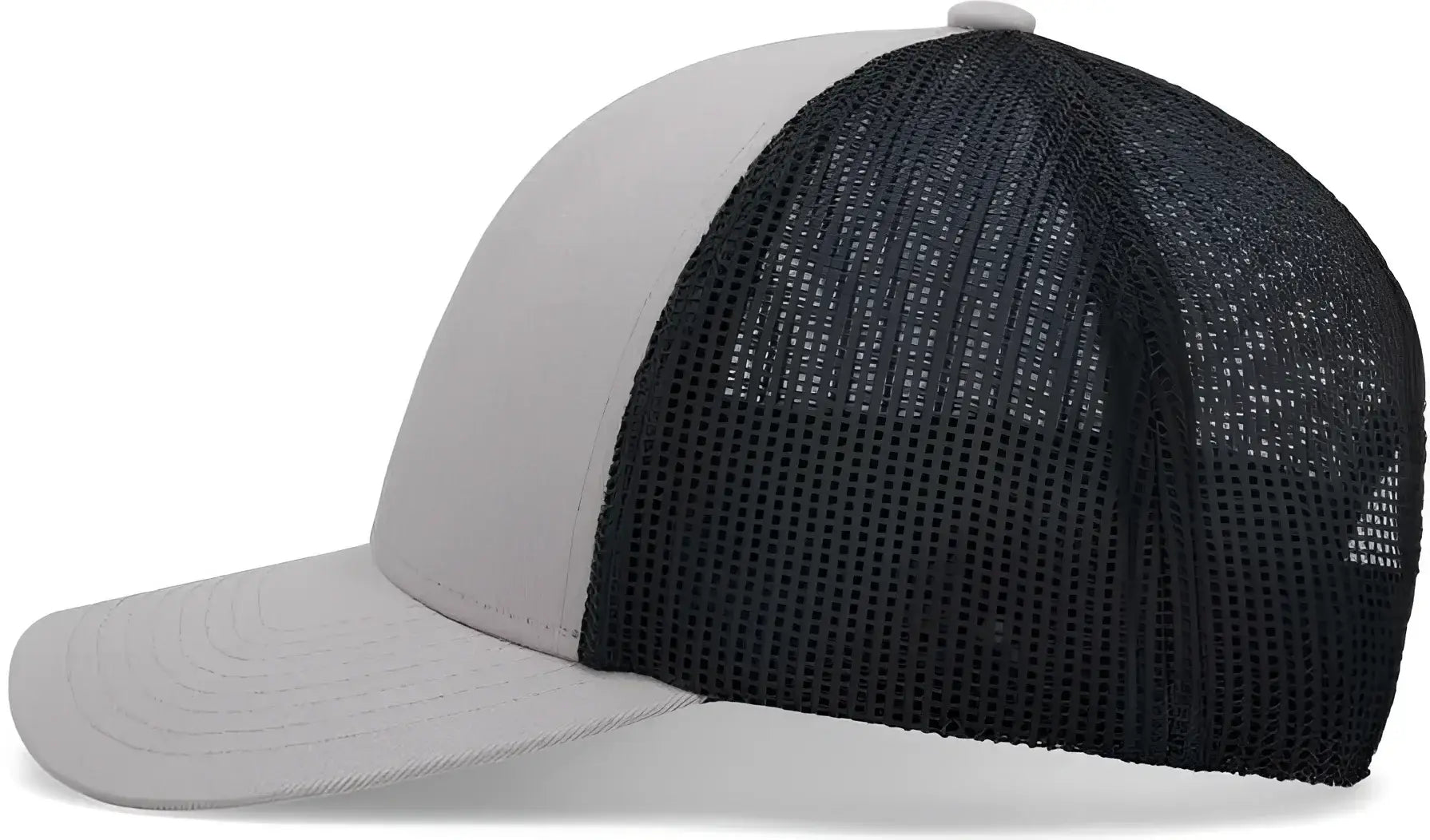 Pacific Headwear P114 Low-Pro Trucker Cap - Heather Grey Light Charcoal Heather Grey