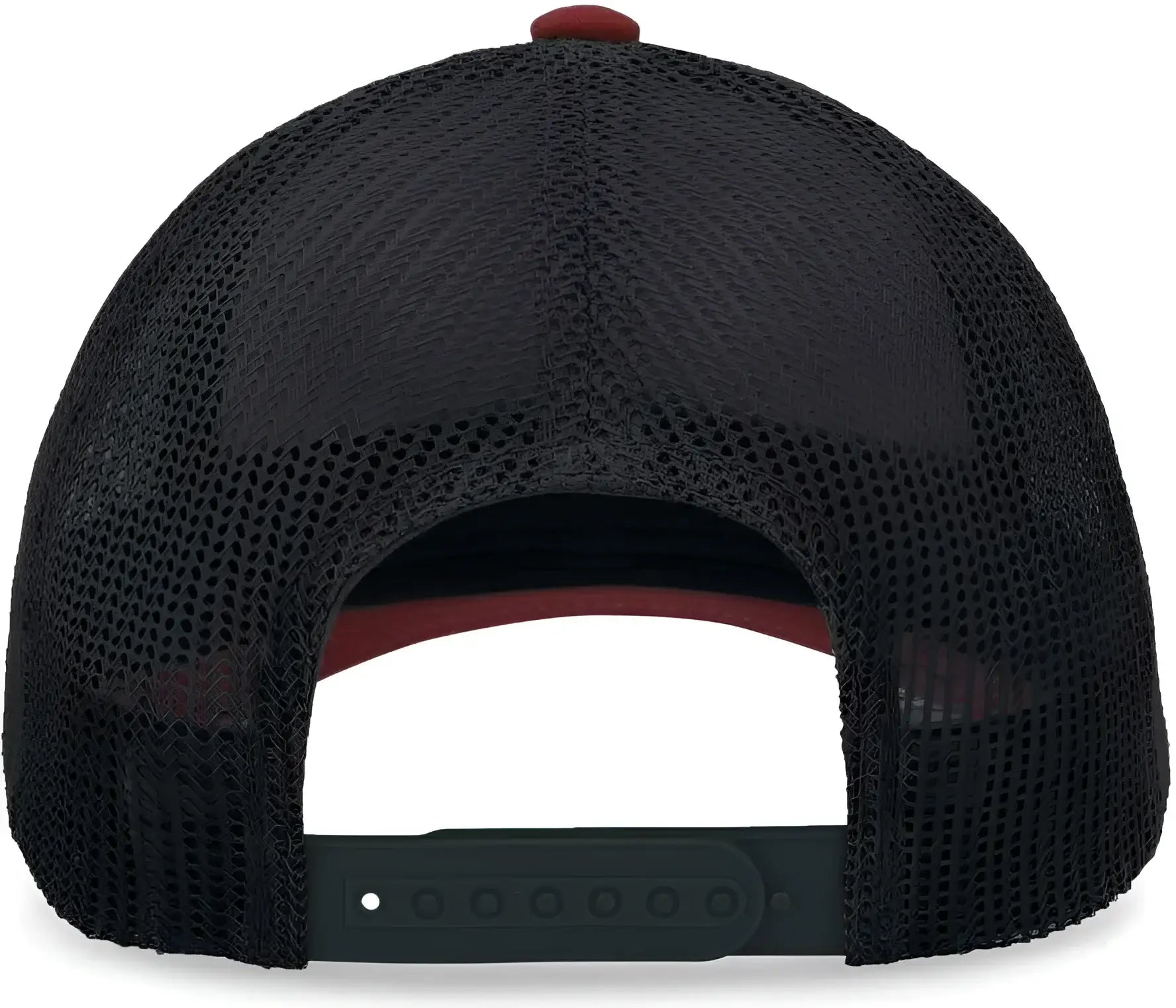 Pacific Headwear P114 Low-Pro Trucker Cap - Heather Grey Light Charcoal Varsity Red