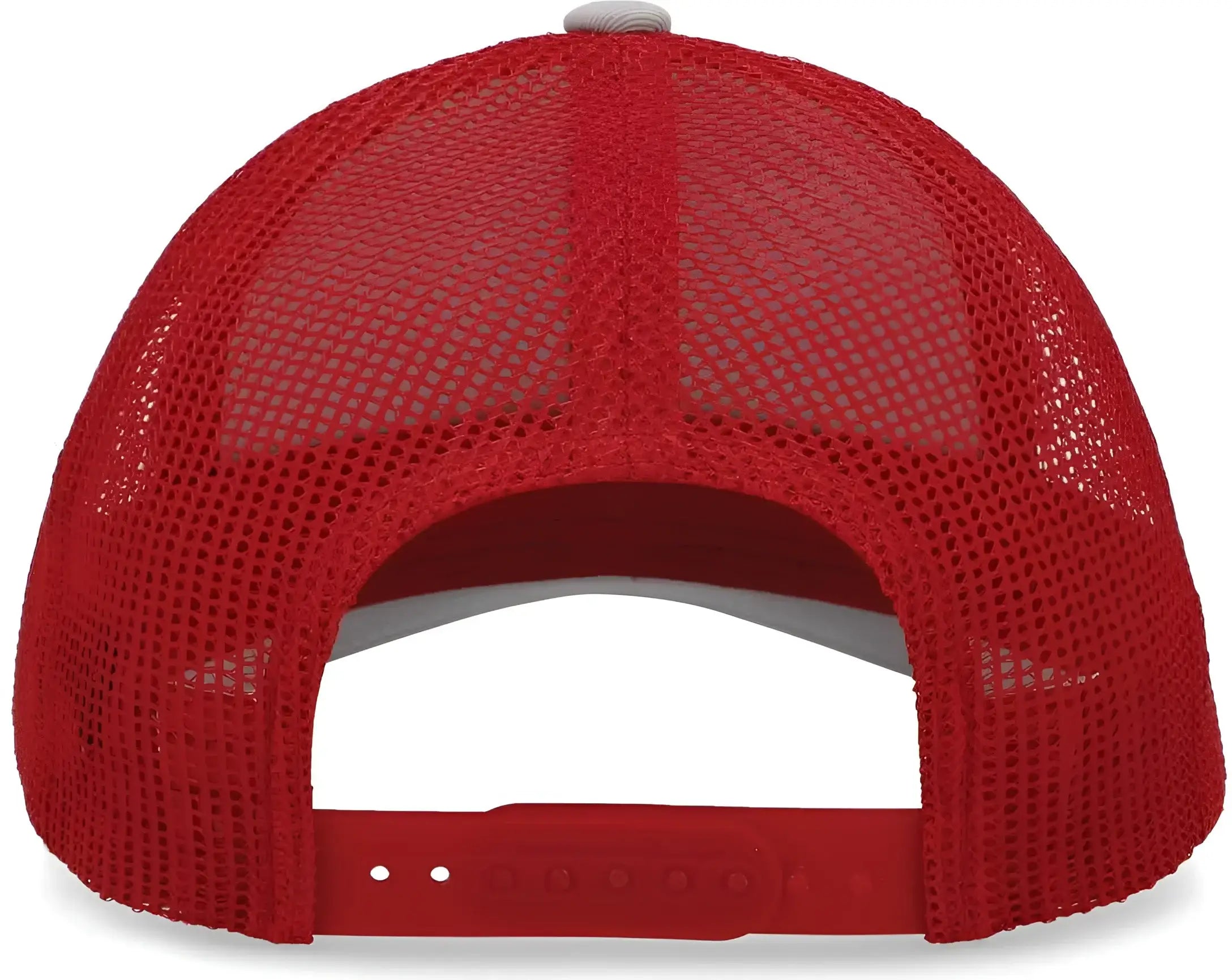 Pacific Headwear P114 Low-Pro Trucker Cap - Heather Grey Red Heather Grey