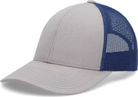Pacific Headwear P114 Low Pro Trucker Cap Heather Grey Royal Heather Grey Heather Grey Royal Heather Grey / 6 1/2’’ 7’’