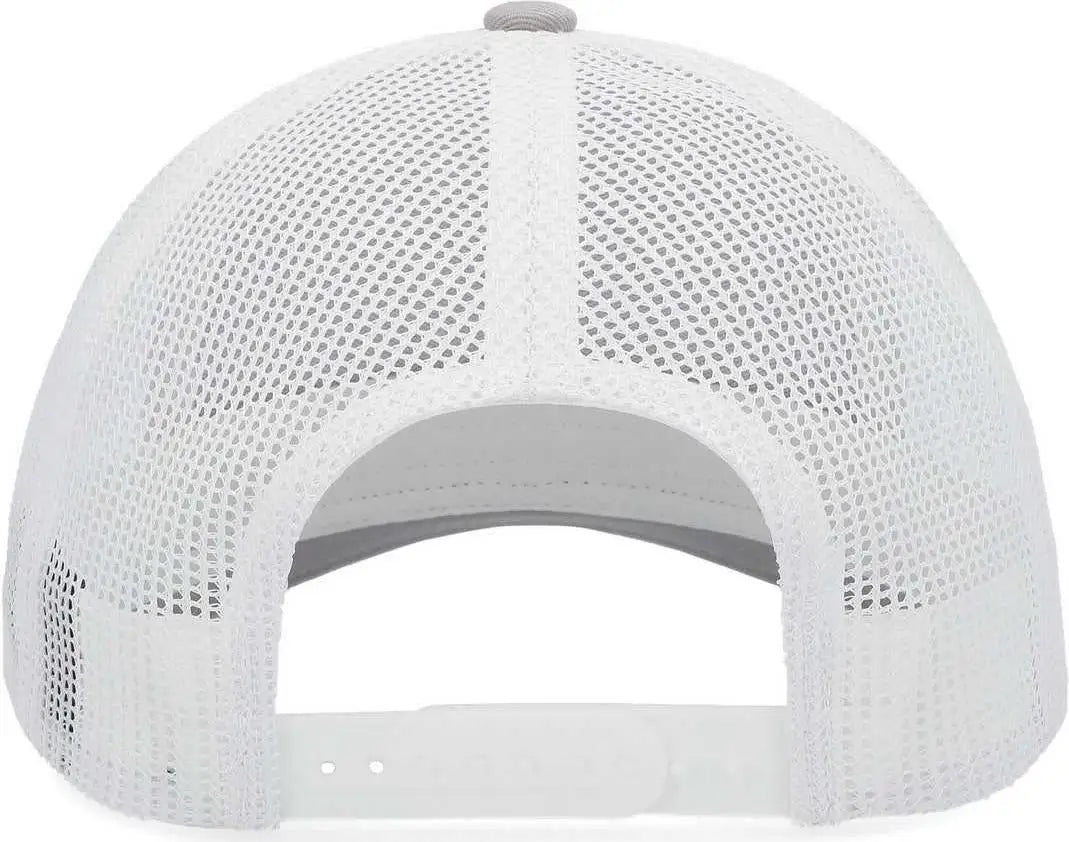 Pacific Headwear P114 Low-Pro Trucker Cap - Heather Grey White Heather Grey