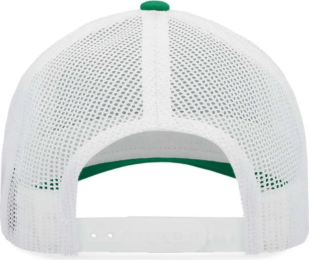 Pacific Headwear P114 Low-Pro Trucker Cap - Kelly White Kelly