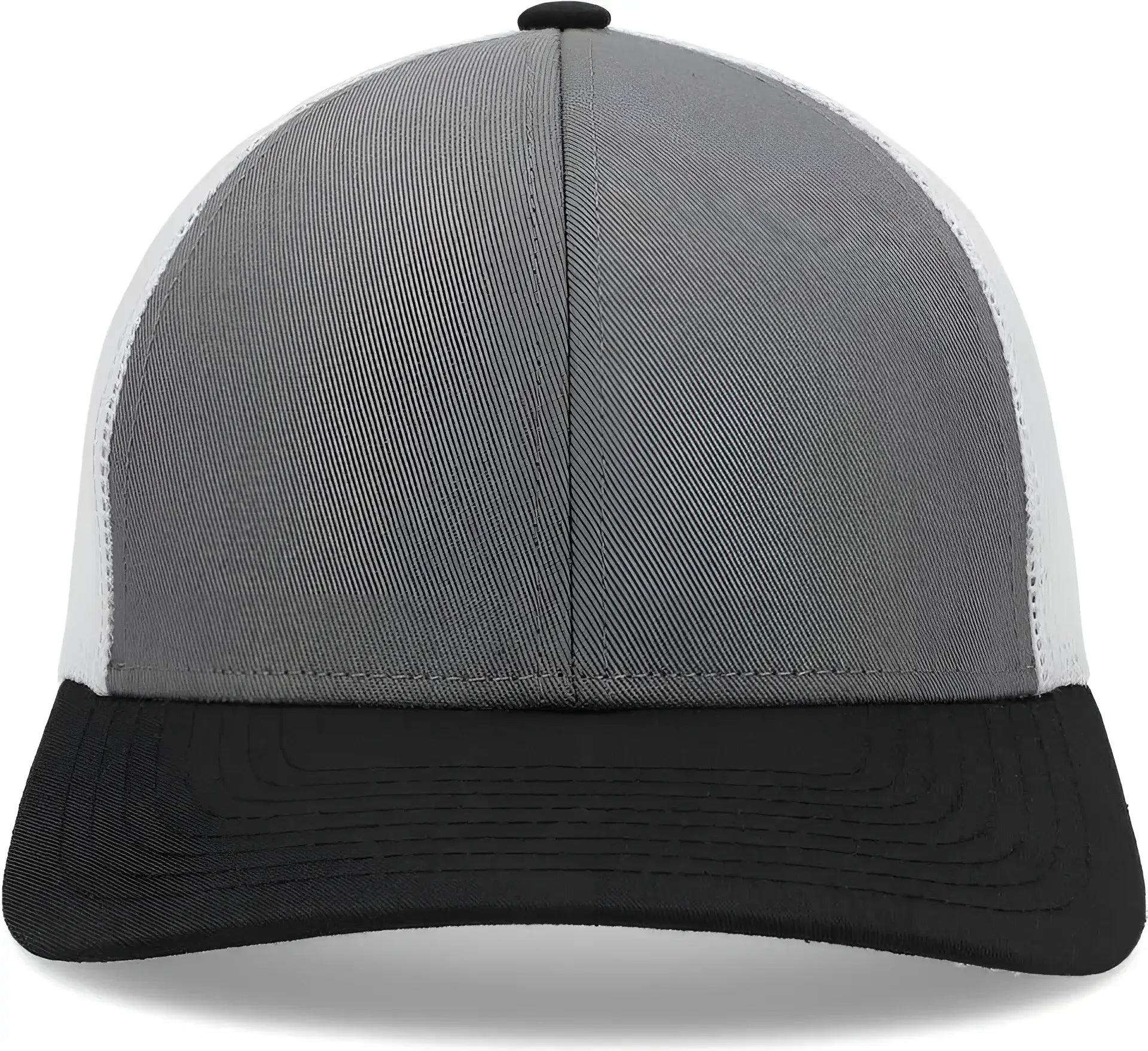 Pacific Headwear P114 Low-Pro Trucker Cap - Light Charcoal White Black