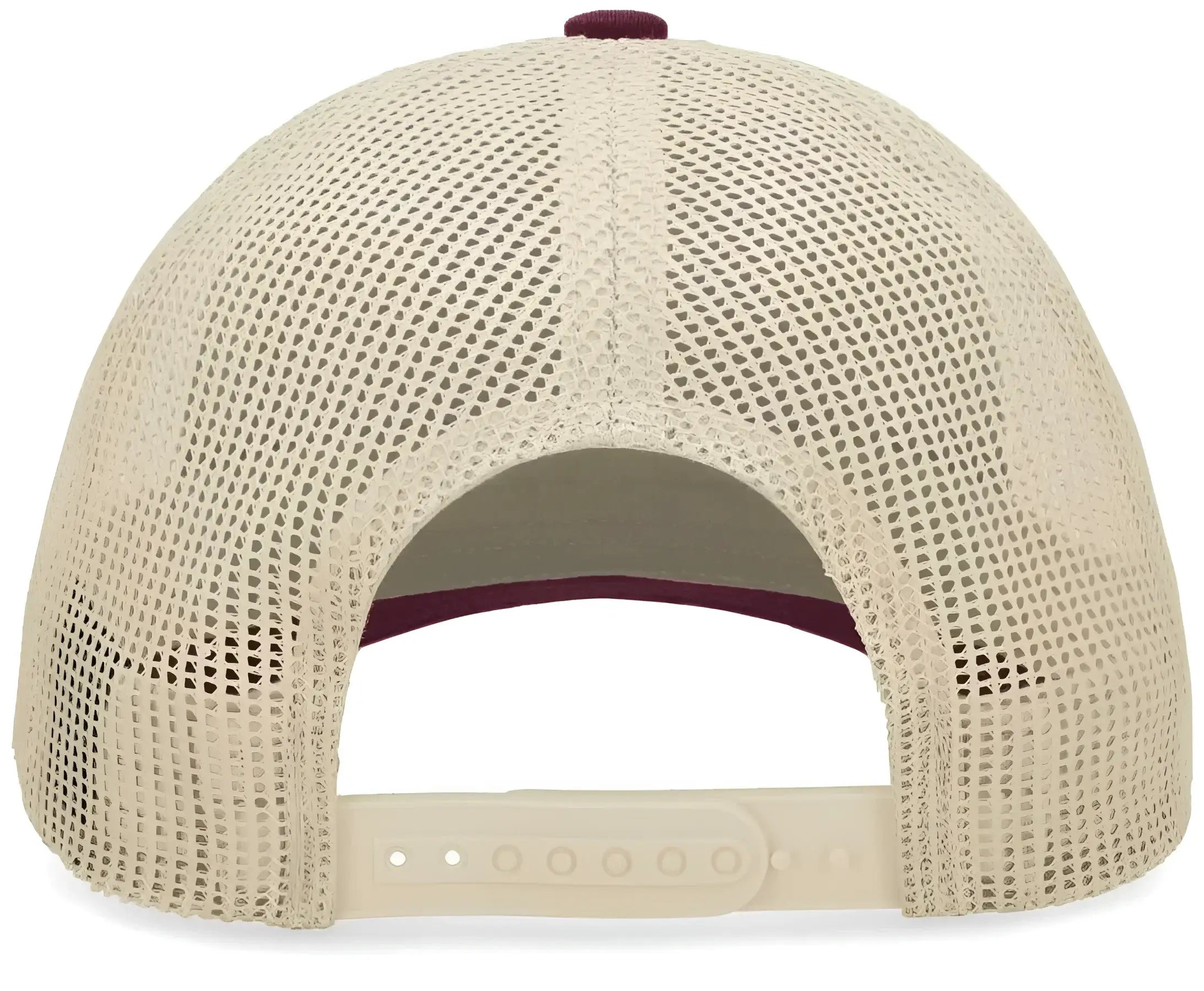 Pacific Headwear P114 Low-Pro Trucker Cap - Maroon Beige Maroon - Maroon Beige Maroon / 7’’ - 7 7/8’’