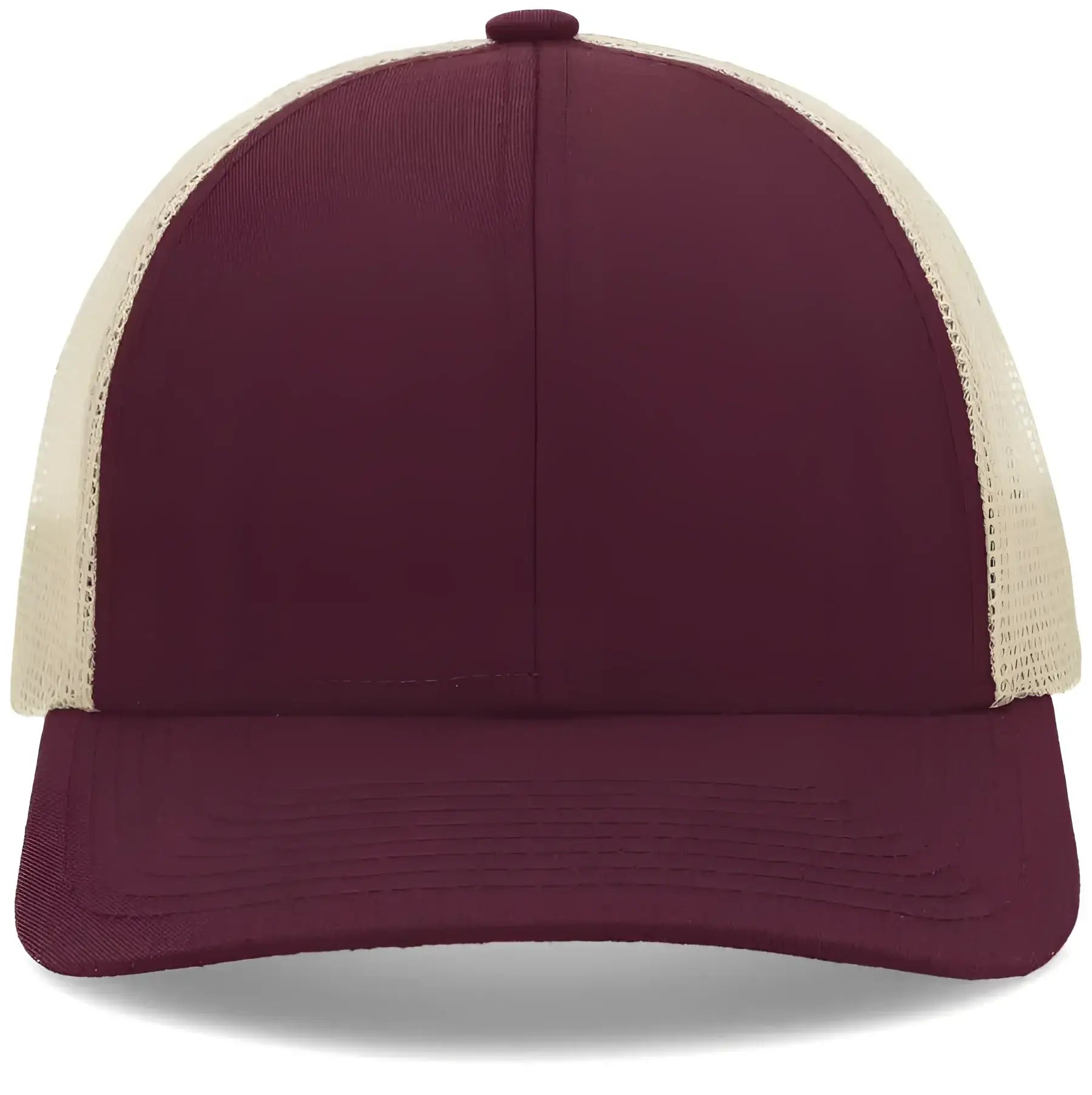 Pacific Headwear P114 Low-Pro Trucker Cap - Maroon Beige Maroon - Maroon Beige Maroon / 7’’ - 7 7/8’’