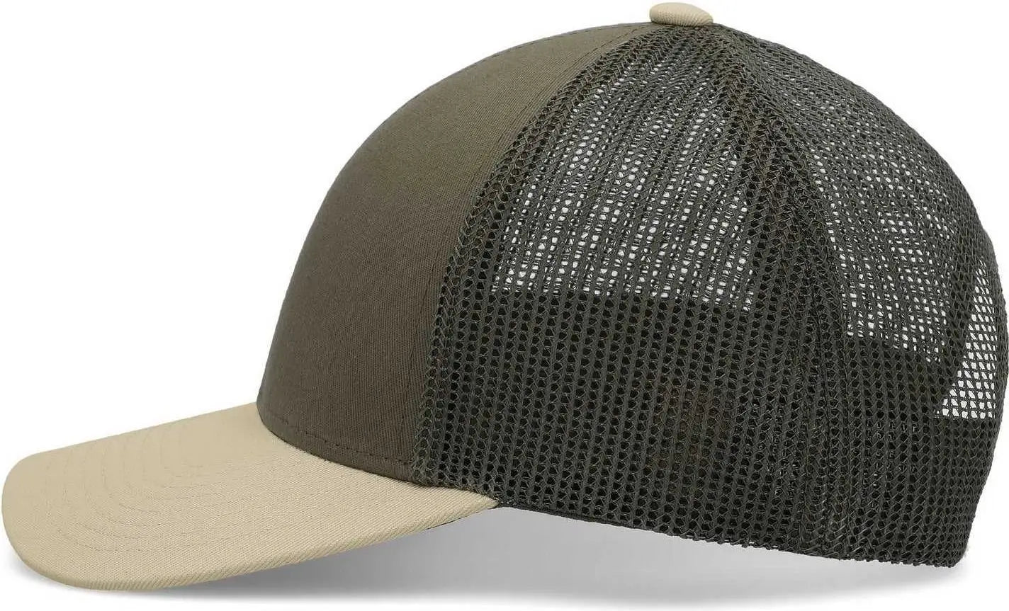 Pacific Headwear P114 Low-Pro Trucker Cap - Moss Beige