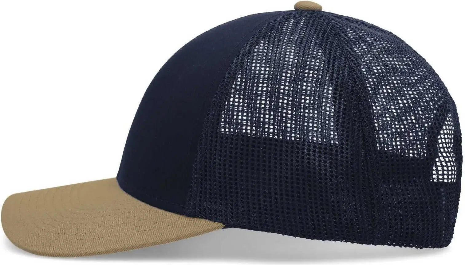 Pacific Headwear P114 Low-Pro Trucker Cap - Navy Buck