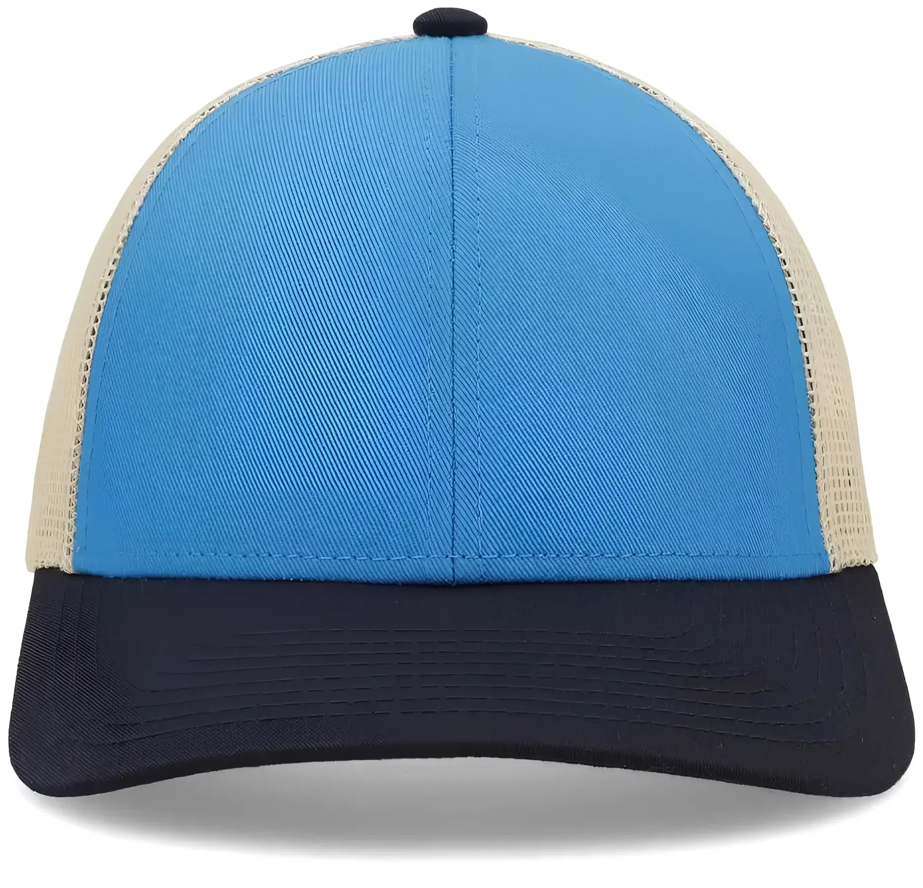 Pacific Headwear P114 Low-Pro Trucker Cap - Panther Teal Beige Navy - Panther Teal Beige Navy / 7’’ - 7 7/8’’