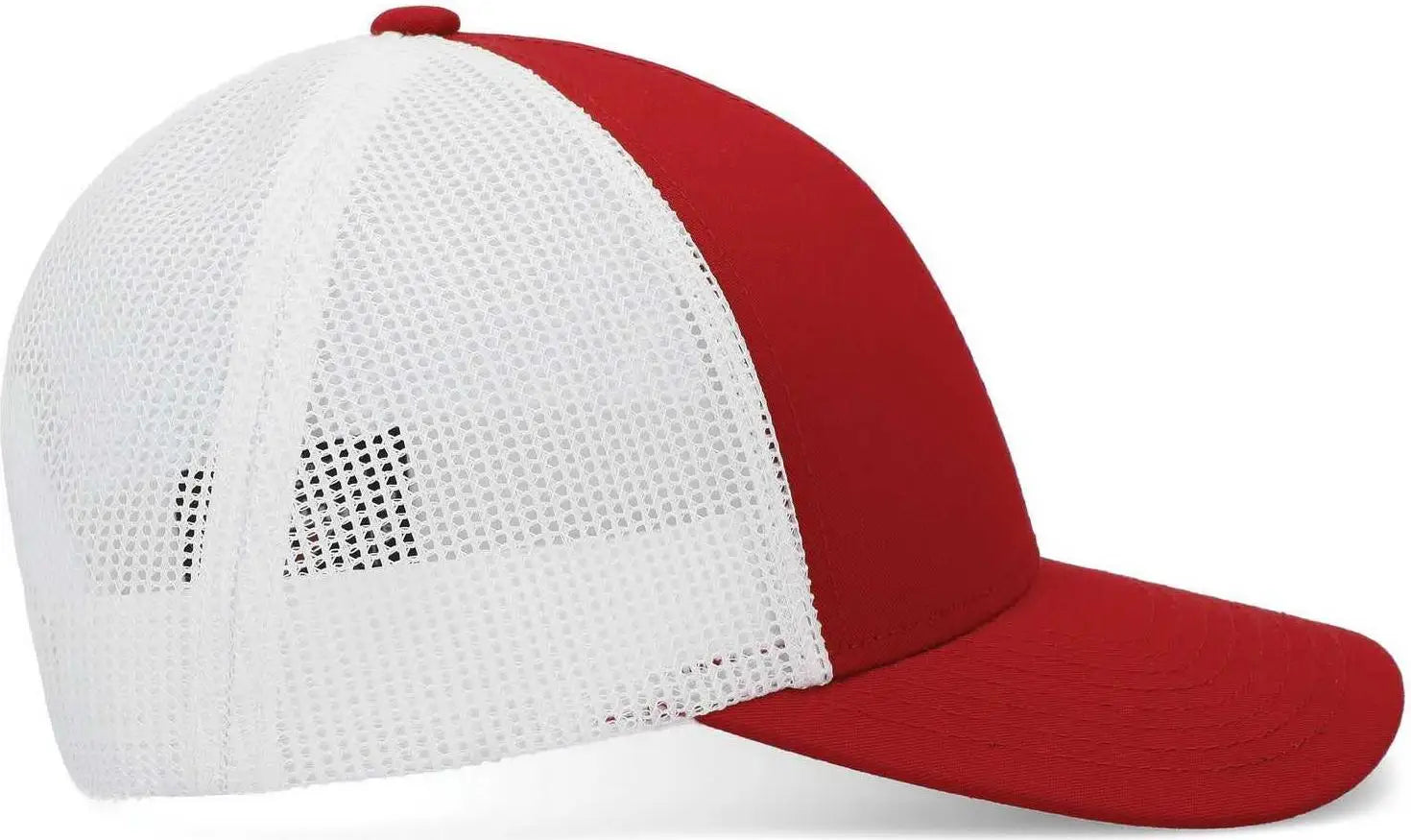 Pacific Headwear P114 Low-Pro Trucker Cap - Red White Red
