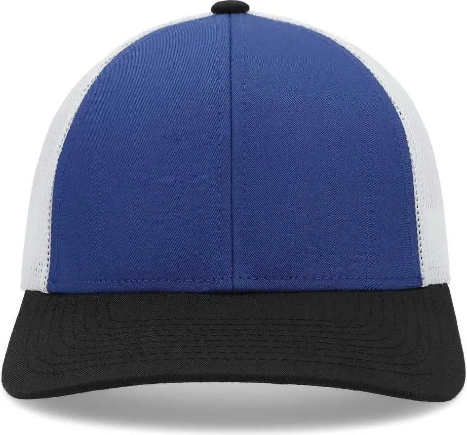 Pacific Headwear P114 Low-Pro Trucker Cap - Royal White Black