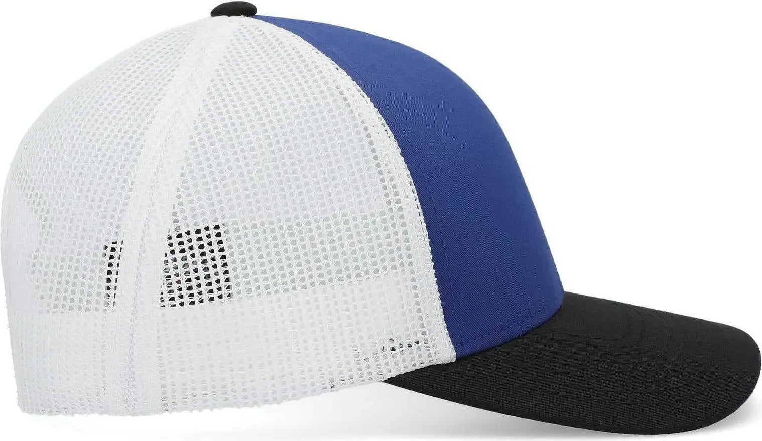 Pacific Headwear P114 Low-Pro Trucker Cap - Royal White Black