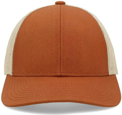 Pacific Headwear P114 Low Pro Trucker Cap Rust Beige Rust