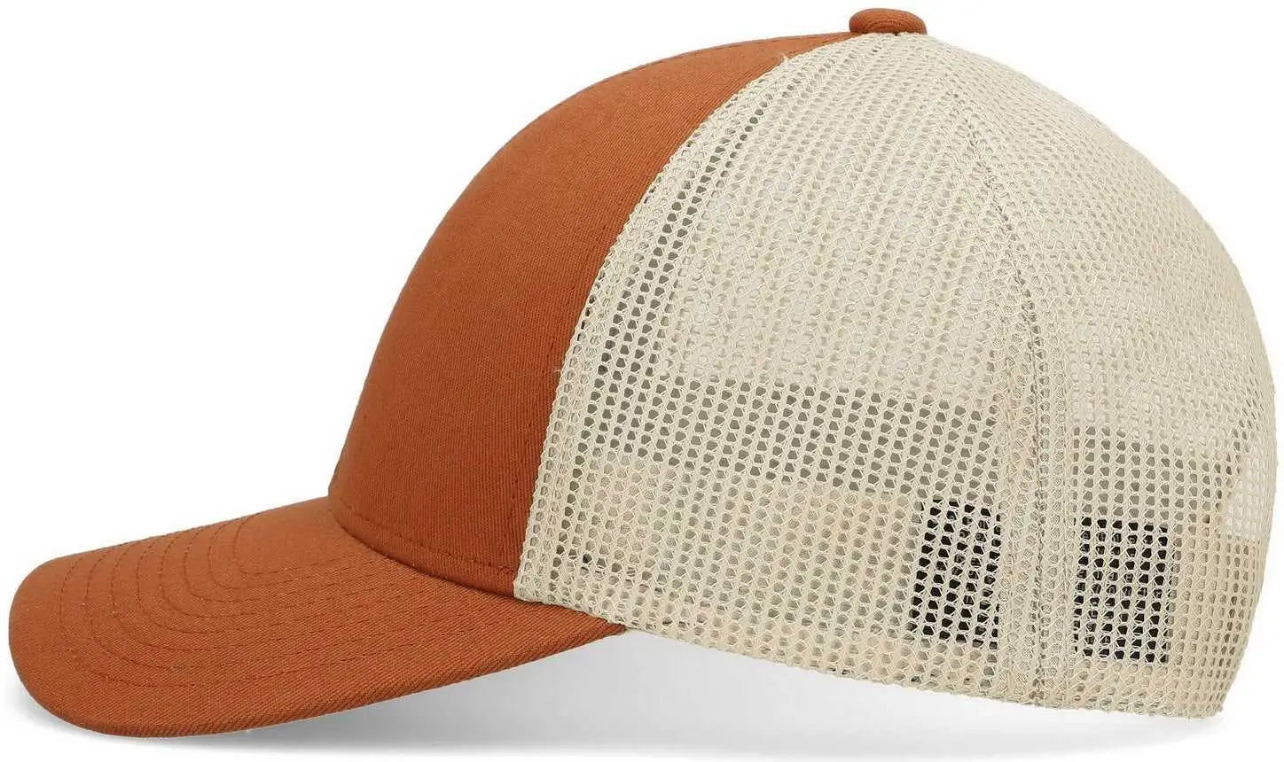 Pacific Headwear P114 Low-Pro Trucker Cap - Rust Beige Rust