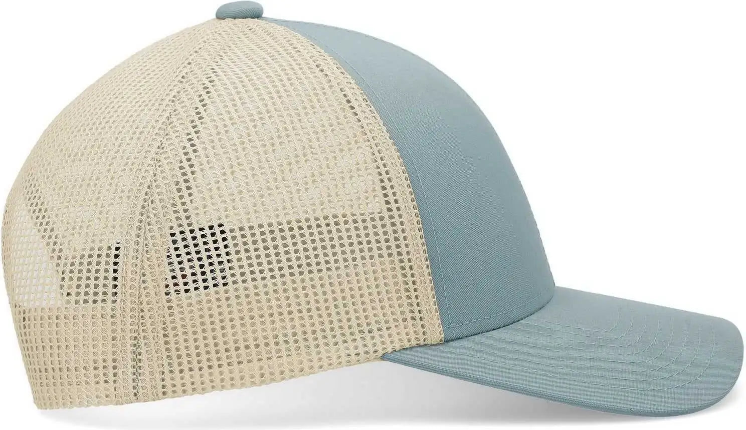 Pacific Headwear P114 Low-Pro Trucker Cap - Smoke Blue Beige Smoke Blue